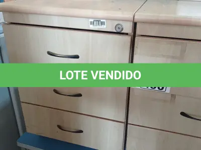 LOTE 490 - 02 GAVETEIROS EM MADEIRA COM 03 GAVETAS. (NO ESTADO) ATENÇÃO! FAZER A VISITAÇÃO ANTES DE ARREMATAR, NÃO SABEMOS SE FUNCIONA. LEILÃO NÃO TEM GARANTIA E NEM DEVOLUÇÃO, SUJEITO A POSSÍVEIS AVARIAS VISÍVEIS/OCULTAS E/OU AUSÊNCIA DE COMPONENTES.