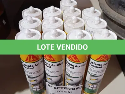 LOTE 418 - 13 TUBOS DE SELANTE ACRÍLICO FLEXÍVEL. (NO ESTADO) ATENÇÃO! FAZER A VISITAÇÃO ANTES DE ARREMATAR, NÃO SABEMOS SE FUNCIONA. LEILÃO NÃO TEM GARANTIA E NEM DEVOLUÇÃO, SUJEITO A POSSÍVEIS AVARIAS VISÍVEIS/OCULTAS E/OU AUSÊNCIA DE COMPONENTES.