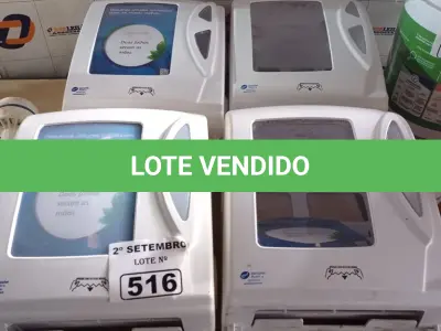 LOTE 516 - 04 TOALHEIROS AUTO CORTE. (NO ESTADO) ATENÇÃO! FAZER A VISITAÇÃO ANTES DE ARREMATAR, NÃO SABEMOS SE FUNCIONA. LEILÃO NÃO TEM GARANTIA E NEM DEVOLUÇÃO, SUJEITO A POSSÍVEIS AVARIAS VISÍVEIS/OCULTAS E/OU AUSÊNCIA DE COMPONENTES.