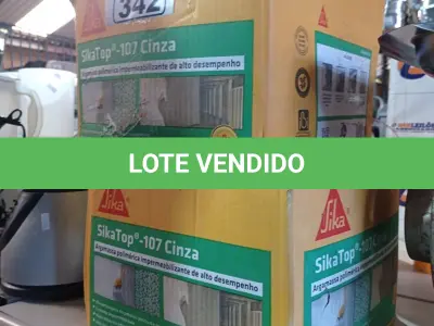 LOTE 342 - 02 CAIXAS DE SIKA TOP-107 CINZA, ARGAMASSA POLIMÉRICA IMPERMEABILIZANTE DE ALTO DESEMPENHO. (NO ESTADO) ATENÇÃO! FAZER A VISITAÇÃO ANTES DE ARREMATAR, NÃO SABEMOS SE FUNCIONA. LEILÃO NÃO TEM GARANTIA E NEM DEVOLUÇÃO, SUJEITO A POSSÍVEIS AVARIAS VISÍVEIS/OCULTAS E/OU AUSÊNCIA DE COMPONENTES.