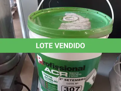 LOTE 307 - 01 BALDE DE TINTA ACRÍLICA 18L NA COR CONCRETO FOSCO. (NO ESTADO) ATENÇÃO! FAZER A VISITAÇÃO ANTES DE ARREMATAR, NÃO SABEMOS SE FUNCIONA. LEILÃO NÃO TEM GARANTIA E NEM DEVOLUÇÃO, SUJEITO A POSSÍVEIS AVARIAS VISÍVEIS/OCULTAS E/OU AUSÊNCIA DE COMPONENTES.