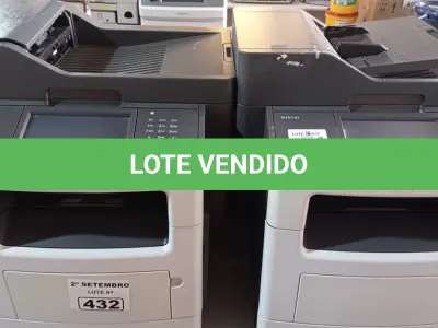 LOTE 432 - 06 IMPRESSORAS SENDO 02 MULTIFUNCIONAL MARCA LEXMARK MODELO MX 611-DE. (NO ESTADO) ATENÇÃO! FAZER A VISITAÇÃO ANTES DE ARREMATAR, NÃO SABEMOS SE FUNCIONA. LEILÃO NÃO TEM GARANTIA E NEM DEVOLUÇÃO, SUJEITO A POSSÍVEIS AVARIAS VISÍVEIS/OCULTAS E/OU AUSÊNCIA DE COMPONENTES.