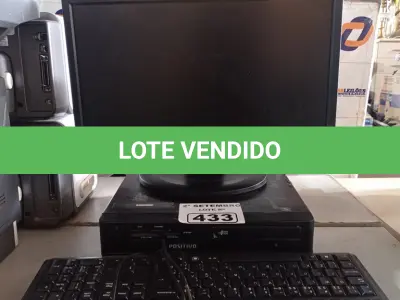 LOTE 433 - 01 CPU, 01 MONITOR E 02 TECLADOS. (NO ESTADO) ATENÇÃO! FAZER A VISITAÇÃO ANTES DE ARREMATAR, NÃO SABEMOS SE FUNCIONA. LEILÃO NÃO TEM GARANTIA E NEM DEVOLUÇÃO, SUJEITO A POSSÍVEIS AVARIAS VISÍVEIS/OCULTAS E/OU AUSÊNCIA DE COMPONENTES.