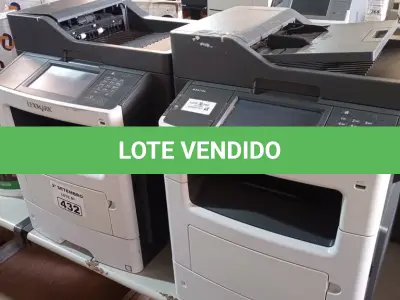 LOTE 432 - 06 IMPRESSORAS SENDO 02 MULTIFUNCIONAL MARCA LEXMARK MODELO MX 611-DE. (NO ESTADO) ATENÇÃO! FAZER A VISITAÇÃO ANTES DE ARREMATAR, NÃO SABEMOS SE FUNCIONA. LEILÃO NÃO TEM GARANTIA E NEM DEVOLUÇÃO, SUJEITO A POSSÍVEIS AVARIAS VISÍVEIS/OCULTAS E/OU AUSÊNCIA DE COMPONENTES.