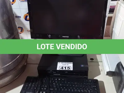 LOTE 415 - 01 CPU, 01 MONITOR E 02 TECLADOS. (NO ESTADO) ATENÇÃO! FAZER A VISITAÇÃO ANTES DE ARREMATAR, NÃO SABEMOS SE FUNCIONA. LEILÃO NÃO TEM GARANTIA E NEM DEVOLUÇÃO, SUJEITO A POSSÍVEIS AVARIAS VISÍVEIS/OCULTAS E/OU AUSÊNCIA DE COMPONENTES.