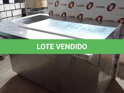 LOTE 534 - 01 BALCÃO EM INOX COM 01 CUBA. (NO ESTADO) ATENÇÃO! FAZER A VISITAÇÃO ANTES DE ARREMATAR, NÃO SABEMOS SE FUNCIONA. LEILÃO NÃO TEM GARANTIA E NEM DEVOLUÇÃO, SUJEITO A POSSÍVEIS AVARIAS VISÍVEIS/OCULTAS E/OU AUSÊNCIA DE COMPONENTES.