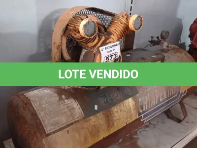 LOTE 573 - 01 COMPRESSOR DE AR INCOMPLETO. (NO ESTADO) ATENÇÃO! FAZER A VISITAÇÃO ANTES DE ARREMATAR, NÃO SABEMOS SE FUNCIONA. LEILÃO NÃO TEM GARANTIA E NEM DEVOLUÇÃO, SUJEITO A POSSÍVEIS AVARIAS VISÍVEIS/OCULTAS E/OU AUSÊNCIA DE COMPONENTES.