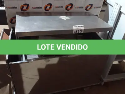 LOTE 533 - 02 CARRINHOS E VÁRIAS BANDEJAS EM INOX. (NO ESTADO) ATENÇÃO! FAZER A VISITAÇÃO ANTES DE ARREMATAR, NÃO SABEMOS SE FUNCIONA. LEILÃO NÃO TEM GARANTIA E NEM DEVOLUÇÃO, SUJEITO A POSSÍVEIS AVARIAS VISÍVEIS/OCULTAS E/OU AUSÊNCIA DE COMPONENTES.