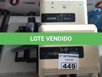 LOTE 449 - 01 GUILHOTINA DE MESA, 02 SCANERS HP, 01 SWITCH E 03 GRAMPEADORES MARCAS E MODELOS DIVERSOS. (NO ESTADO) ATENÇÃO! FAZER A VISITAÇÃO ANTES DE ARREMATAR, NÃO SABEMOS SE FUNCIONA. LEILÃO NÃO TEM GARANTIA E NEM DEVOLUÇÃO, SUJEITO A POSSÍVEIS AVARIAS VISÍVEIS/OCULTAS E/OU AUSÊNCIA DE COMPONENTES.