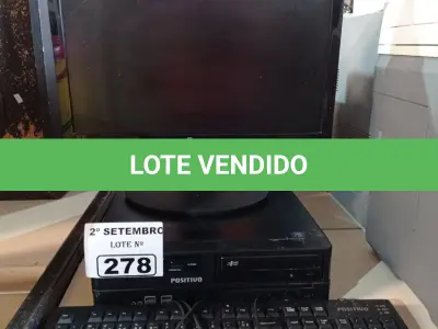 LOTE 278 - 01 CPU, 01 MONITOR E 01 TECLADO. (NO ESTADO) ATENÇÃO! FAZER A VISITAÇÃO ANTES DE ARREMATAR, NÃO SABEMOS SE FUNCIONA. LEILÃO NÃO TEM GARANTIA E NEM DEVOLUÇÃO, SUJEITO A POSSÍVEIS AVARIAS VISÍVEIS/OCULTAS E/OU AUSÊNCIA DE COMPONENTES.