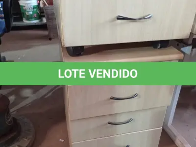 LOTE 283 - 02 GAVETEIROS EM MADEIRA COM 03 GAVETAS. (NO ESTADO) ATENÇÃO! FAZER A VISITAÇÃO ANTES DE ARREMATAR, NÃO SABEMOS SE FUNCIONA. LEILÃO NÃO TEM GARANTIA E NEM DEVOLUÇÃO, SUJEITO A POSSÍVEIS AVARIAS VISÍVEIS/OCULTAS E/OU AUSÊNCIA DE COMPONENTES.