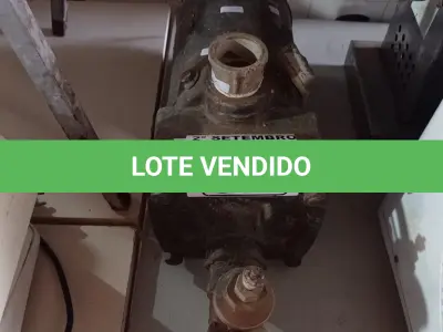 LOTE 383 - 01 BOMBA D’AGUA. (NO ESTADO) ATENÇÃO! FAZER A VISITAÇÃO ANTES DE ARREMATAR, NÃO SABEMOS SE FUNCIONA. LEILÃO NÃO TEM GARANTIA E NEM DEVOLUÇÃO, SUJEITO A POSSÍVEIS AVARIAS VISÍVEIS/OCULTAS E/OU AUSÊNCIA DE COMPONENTES.