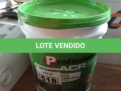 LOTE 518 - 01 BALDE DE TINTA ACRÍLICA 18L NA COR CONCRETO FOSCO. (NO ESTADO) ATENÇÃO! FAZER A VISITAÇÃO ANTES DE ARREMATAR, NÃO SABEMOS SE FUNCIONA. LEILÃO NÃO TEM GARANTIA E NEM DEVOLUÇÃO, SUJEITO A POSSÍVEIS AVARIAS VISÍVEIS/OCULTAS E/OU AUSÊNCIA DE COMPONENTES.