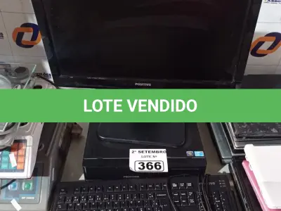 LOTE 366 - 01 CPU, 01 MONITOR E 02 TECLADOS. (NO ESTADO) ATENÇÃO! FAZER A VISITAÇÃO ANTES DE ARREMATAR, NÃO SABEMOS SE FUNCIONA. LEILÃO NÃO TEM GARANTIA E NEM DEVOLUÇÃO, SUJEITO A POSSÍVEIS AVARIAS VISÍVEIS/OCULTAS E/OU AUSÊNCIA DE COMPONENTES.