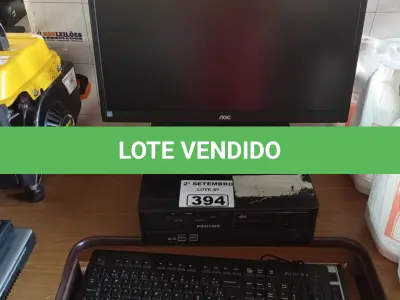 LOTE 394 - 01 CPU, 01 MONITOR E 02 TECLADOS. (NO ESTADO) ATENÇÃO! FAZER A VISITAÇÃO ANTES DE ARREMATAR, NÃO SABEMOS SE FUNCIONA. LEILÃO NÃO TEM GARANTIA E NEM DEVOLUÇÃO, SUJEITO A POSSÍVEIS AVARIAS VISÍVEIS/OCULTAS E/OU AUSÊNCIA DE COMPONENTES.