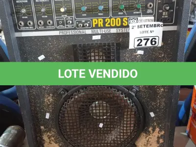 LOTE 276 - 01 CAIXA DE SOM AMPLIFICADA CICLOTRON PR 200 S. (NO ESTADO) ATENÇÃO! FAZER A VISITAÇÃO ANTES DE ARREMATAR, NÃO SABEMOS SE FUNCIONA. LEILÃO NÃO TEM GARANTIA E NEM DEVOLUÇÃO, SUJEITO A POSSÍVEIS AVARIAS VISÍVEIS/OCULTAS E/OU AUSÊNCIA DE COMPONENTES.