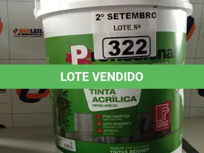 LOTE 322 - 01 BALDE DE TINTA ACRÍLICA 18L NA COR CONCRETO FOSCO. (NO ESTADO) ATENÇÃO! FAZER A VISITAÇÃO ANTES DE ARREMATAR, NÃO SABEMOS SE FUNCIONA. LEILÃO NÃO TEM GARANTIA E NEM DEVOLUÇÃO, SUJEITO A POSSÍVEIS AVARIAS VISÍVEIS/OCULTAS E/OU AUSÊNCIA DE COMPONENTES.