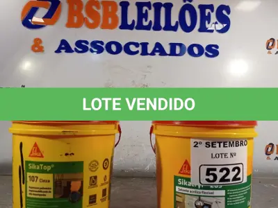 LOTE 522 - 01 BALDE DE SIKACRYL-203, SELANTE ACRÍLICO FLEXÍVEL 5KG E 01 BALDE DE SIKA TOP 107 CINZA, ARGAMASSA POLIMÉRICA IMPERMEABILIZANTE DE ALTO DESEMPENHO.  (NO ESTADO) ATENÇÃO! FAZER A VISITAÇÃO ANTES DE ARREMATAR, NÃO SABEMOS SE FUNCIONA. LEILÃO NÃO TEM GARANTIA E NEM DEVOLUÇÃO, SUJEITO A POSSÍVEIS AVARIAS VISÍVEIS/OCULTAS E/OU AUSÊNCIA DE COMPONENTES.