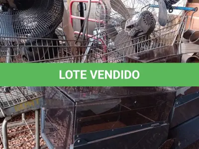 LOTE 607 - 02 CARRINHOS DE SUPERMERCADO, VÁRIOS VENTILADORES E 04 CAIXAS ORGANIZADORAS. (NO ESTADO) ATENÇÃO! FAZER A VISITAÇÃO ANTES DE ARREMATAR, NÃO SABEMOS SE FUNCIONA. LEILÃO NÃO TEM GARANTIA E NEM DEVOLUÇÃO, SUJEITO A POSSÍVEIS AVARIAS VISÍVEIS/OCULTAS E/OU AUSÊNCIA DE COMPONENTES.