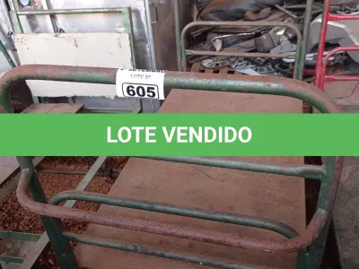 LOTE 605 - 01 CARRINHO PARA TRANSPORTE DE CARGAS COM AVARIAS. (NO ESTADO) ATENÇÃO! FAZER A VISITAÇÃO ANTES DE ARREMATAR, NÃO SABEMOS SE FUNCIONA. LEILÃO NÃO TEM GARANTIA E NEM DEVOLUÇÃO, SUJEITO A POSSÍVEIS AVARIAS VISÍVEIS/OCULTAS E/OU AUSÊNCIA DE COMPONENTES.