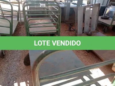 LOTE 637 - 01 CARRINHO PARA TRANSPORTE DE CARGAS COM AVARIAS. (NO ESTADO) ATENÇÃO! FAZER A VISITAÇÃO ANTES DE ARREMATAR, NÃO SABEMOS SE FUNCIONA. LEILÃO NÃO TEM GARANTIA E NEM DEVOLUÇÃO, SUJEITO A POSSÍVEIS AVARIAS VISÍVEIS/OCULTAS E/OU AUSÊNCIA DE COMPONENTES.