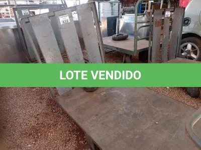 LOTE 633 - 01 CARRINHO PARA TRANSPORTE DE CARGAS COM AVARIAS. (NO ESTADO) ATENÇÃO! FAZER A VISITAÇÃO ANTES DE ARREMATAR, NÃO SABEMOS SE FUNCIONA. LEILÃO NÃO TEM GARANTIA E NEM DEVOLUÇÃO, SUJEITO A POSSÍVEIS AVARIAS VISÍVEIS/OCULTAS E/OU AUSÊNCIA DE COMPONENTES.