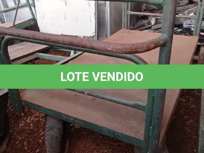 LOTE 605 - 01 CARRINHO PARA TRANSPORTE DE CARGAS COM AVARIAS. (NO ESTADO) ATENÇÃO! FAZER A VISITAÇÃO ANTES DE ARREMATAR, NÃO SABEMOS SE FUNCIONA. LEILÃO NÃO TEM GARANTIA E NEM DEVOLUÇÃO, SUJEITO A POSSÍVEIS AVARIAS VISÍVEIS/OCULTAS E/OU AUSÊNCIA DE COMPONENTES.