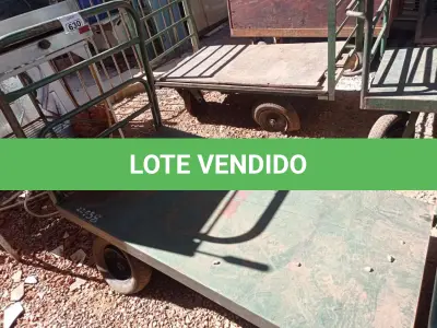 LOTE 630 - 01 CARRINHO PARA TRANSPORTE DE CARGAS COM AVARIAS. (NO ESTADO) ATENÇÃO! FAZER A VISITAÇÃO ANTES DE ARREMATAR, NÃO SABEMOS SE FUNCIONA. LEILÃO NÃO TEM GARANTIA E NEM DEVOLUÇÃO, SUJEITO A POSSÍVEIS AVARIAS VISÍVEIS/OCULTAS E/OU AUSÊNCIA DE COMPONENTES.