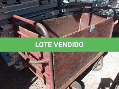 LOTE 639 - 01 CARRINHO PARA TRANSPORTE DE CARGAS COM AVARIAS. (NO ESTADO) ATENÇÃO! FAZER A VISITAÇÃO ANTES DE ARREMATAR, NÃO SABEMOS SE FUNCIONA. LEILÃO NÃO TEM GARANTIA E NEM DEVOLUÇÃO, SUJEITO A POSSÍVEIS AVARIAS VISÍVEIS/OCULTAS E/OU AUSÊNCIA DE COMPONENTES.
