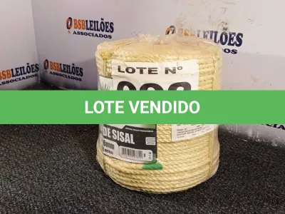 LOTE 092 - 01 - 220 METROS CORDA SISAL 8MM (NO ESTADO, NÃO SABEMOS SE FUNCIONA. LEILÃO NÃO TEM GARANTIA E NEM DEVOLUÇÃO, SUJEITO A POSSÍVEIS AVARIAS VISÍVEIS/OCULTAS E/OU AUSÊNCIA DE COMPONENTES)