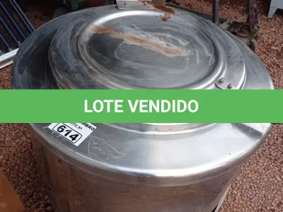 LOTE 614 - 01 PANELA INDUSTRIAL. (NO ESTADO) ATENÇÃO! FAZER A VISITAÇÃO ANTES DE ARREMATAR, NÃO SABEMOS SE FUNCIONA. LEILÃO NÃO TEM GARANTIA E NEM DEVOLUÇÃO, SUJEITO A POSSÍVEIS AVARIAS VISÍVEIS/OCULTAS E/OU AUSÊNCIA DE COMPONENTES.