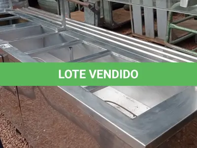 LOTE 621 - 01 ILHA EM INOX COM AVARIAS. (NO ESTADO) ATENÇÃO! FAZER A VISITAÇÃO ANTES DE ARREMATAR, NÃO SABEMOS SE FUNCIONA. LEILÃO NÃO TEM GARANTIA E NEM DEVOLUÇÃO, SUJEITO A POSSÍVEIS AVARIAS VISÍVEIS/OCULTAS E/OU AUSÊNCIA DE COMPONENTES.