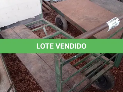 LOTE 604 - 01 CARRINHO PARA TRANSPORTE DE CARGAS COM AVARIAS. (NO ESTADO) ATENÇÃO! FAZER A VISITAÇÃO ANTES DE ARREMATAR, NÃO SABEMOS SE FUNCIONA. LEILÃO NÃO TEM GARANTIA E NEM DEVOLUÇÃO, SUJEITO A POSSÍVEIS AVARIAS VISÍVEIS/OCULTAS E/OU AUSÊNCIA DE COMPONENTES.