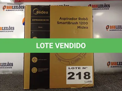 LOTE 218 - 01 - ASPIRADOR ROBÔ SMARTBRUSH 1200 MIDEA BRANCO BIVOLT (NO ESTADO, NÃO SABEMOS SE FUNCIONA. LEILÃO NÃO TEM GARANTIA E NEM DEVOLUÇÃO, SUJEITO A POSSÍVEIS AVARIAS VISÍVEIS/OCULTAS E/OU AUSÊNCIA DE COMPONENTES)