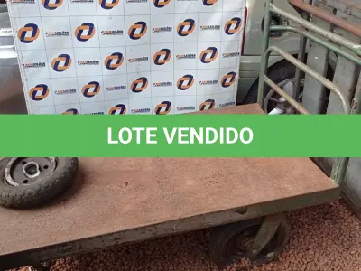 LOTE 626 - 01 CARRINHO PARA TRANSPORTE DE CARGAS COM AVARIAS. (NO ESTADO) ATENÇÃO! FAZER A VISITAÇÃO ANTES DE ARREMATAR, NÃO SABEMOS SE FUNCIONA. LEILÃO NÃO TEM GARANTIA E NEM DEVOLUÇÃO, SUJEITO A POSSÍVEIS AVARIAS VISÍVEIS/OCULTAS E/OU AUSÊNCIA DE COMPONENTES.