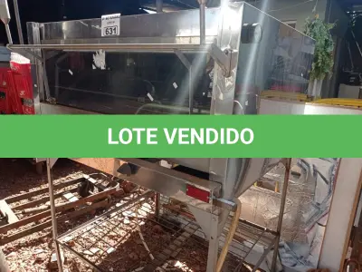 LOTE 631 - 01 FORNO INDUSTRIAL A GÁS. (NO ESTADO) ATENÇÃO! FAZER A VISITAÇÃO ANTES DE ARREMATAR, NÃO SABEMOS SE FUNCIONA. LEILÃO NÃO TEM GARANTIA E NEM DEVOLUÇÃO, SUJEITO A POSSÍVEIS AVARIAS VISÍVEIS/OCULTAS E/OU AUSÊNCIA DE COMPONENTES.