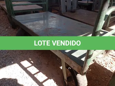 LOTE 637 - 01 CARRINHO PARA TRANSPORTE DE CARGAS COM AVARIAS. (NO ESTADO) ATENÇÃO! FAZER A VISITAÇÃO ANTES DE ARREMATAR, NÃO SABEMOS SE FUNCIONA. LEILÃO NÃO TEM GARANTIA E NEM DEVOLUÇÃO, SUJEITO A POSSÍVEIS AVARIAS VISÍVEIS/OCULTAS E/OU AUSÊNCIA DE COMPONENTES.