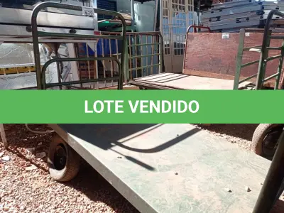 LOTE 630 - 01 CARRINHO PARA TRANSPORTE DE CARGAS COM AVARIAS. (NO ESTADO) ATENÇÃO! FAZER A VISITAÇÃO ANTES DE ARREMATAR, NÃO SABEMOS SE FUNCIONA. LEILÃO NÃO TEM GARANTIA E NEM DEVOLUÇÃO, SUJEITO A POSSÍVEIS AVARIAS VISÍVEIS/OCULTAS E/OU AUSÊNCIA DE COMPONENTES.