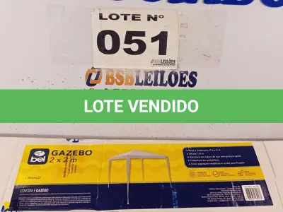 LOTE 051 - 01 – TENDA GAZEBO 2,0 X2,0 (NO ESTADO, NÃO SABEMOS SE FUNCIONA. LEILÃO NÃO TEM GARANTIA E NEM DEVOLUÇÃO, SUJEITO A POSSÍVEIS AVARIAS VISÍVEIS/OCULTAS E/OU AUSÊNCIA DE COMPONENTES)
