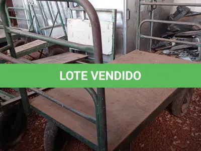 LOTE 605 - 01 CARRINHO PARA TRANSPORTE DE CARGAS COM AVARIAS. (NO ESTADO) ATENÇÃO! FAZER A VISITAÇÃO ANTES DE ARREMATAR, NÃO SABEMOS SE FUNCIONA. LEILÃO NÃO TEM GARANTIA E NEM DEVOLUÇÃO, SUJEITO A POSSÍVEIS AVARIAS VISÍVEIS/OCULTAS E/OU AUSÊNCIA DE COMPONENTES.