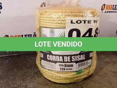 LOTE 048 - 01 - 220 METROS CORDA SISAL 8MM (NO ESTADO, NÃO SABEMOS SE FUNCIONA. LEILÃO NÃO TEM GARANTIA E NEM DEVOLUÇÃO, SUJEITO A POSSÍVEIS AVARIAS VISÍVEIS/OCULTAS E/OU AUSÊNCIA DE COMPONENTES)