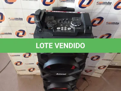 LOTE 169 - 01 - CAIXA AMPLIFICADA AMVOX ACA 1002 TROVÃO, BLUETOOTH, POTÊNCIA 1000W  (NO ESTADO, NÃO SABEMOS SE FUNCIONA. LEILÃO NÃO TEM GARANTIA E NEM DEVOLUÇÃO, SUJEITO A POSSÍVEIS AVARIAS VISÍVEIS/OCULTAS E/OU AUSÊNCIA DE COMPONENTES)