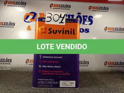 LOTE 304 - 01 LATA DE TINTA SUVINIL FOSCO SEM CHEIRO COMPLETO EXTERIOR/INTERIOR  18 LITROS NA COR FOSCO BRANCO NEVE (NO ESTADO, NÃO SABEMOS SE FUNCIONA. LEILÃO NÃO TEM GARANTIA E NEM DEVOLUÇÃO, SUJEITO A POSSÍVEIS AVARIAS VISÍVEIS/OCULTAS E/OU AUSÊNCIA DE COMPONENTES)