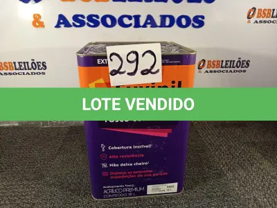LOTE 292 - 01 LATA DE TINTA SUVINIL FOSCO SEM CHEIRO COMPLETO EXTERIOR/INTERIOR  18 LITROS NA COR FOSCO BRANCO NEVE (NO ESTADO, NÃO SABEMOS SE FUNCIONA. LEILÃO NÃO TEM GARANTIA E NEM DEVOLUÇÃO, SUJEITO A POSSÍVEIS AVARIAS VISÍVEIS/OCULTAS E/OU AUSÊNCIA DE COMPONENTES)