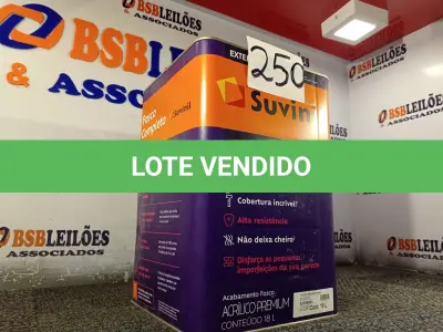 LOTE 250 - 01 LATA DE TINTA SUVINIL FOSCO SEM CHEIRO COMPLETO EXTERIOR/INTERIOR  18 LITROS NA COR FOSCO BRANCO NEVE (NO ESTADO, NÃO SABEMOS SE FUNCIONA. LEILÃO NÃO TEM GARANTIA E NEM DEVOLUÇÃO, SUJEITO A POSSÍVEIS AVARIAS VISÍVEIS/OCULTAS E/OU AUSÊNCIA DE COMPONENTES)