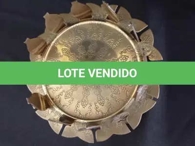 LOTE 070 - JOGO  PARA CAFÉ 13 PEÇAS, METAL DOURADO (NO ESTADO)