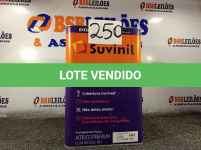 LOTE 250 - 01 LATA DE TINTA SUVINIL FOSCO SEM CHEIRO COMPLETO EXTERIOR/INTERIOR  18 LITROS NA COR FOSCO BRANCO NEVE (NO ESTADO, NÃO SABEMOS SE FUNCIONA. LEILÃO NÃO TEM GARANTIA E NEM DEVOLUÇÃO, SUJEITO A POSSÍVEIS AVARIAS VISÍVEIS/OCULTAS E/OU AUSÊNCIA DE COMPONENTES)