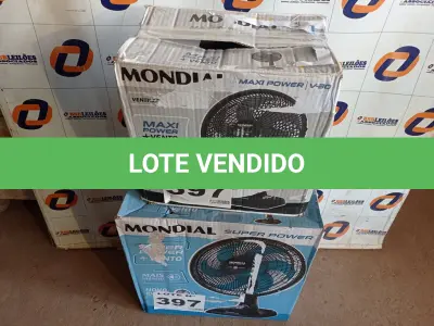 LOTE 397 - 02 – VENTILADORES MONDIAL (NO ESTADO, NÃO SABEMOS SE FUNCIONA. LEILÃO NÃO TEM GARANTIA E NEM DEVOLUÇÃO, SUJEITO A POSSÍVEIS AVARIAS VISÍVEIS/OCULTAS E/OU AUSÊNCIA DE COMPONENTES)