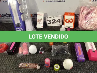 LOTE 324 - 21 – ITENS SEX SHOP DIVERSOS (NO ESTADO, NÃO SABEMOS SE FUNCIONA. LEILÃO NÃO TEM GARANTIA E NEM DEVOLUÇÃO, SUJEITO A POSSÍVEIS AVARIAS VISÍVEIS/OCULTAS E/OU AUSÊNCIA DE COMPONENTES)