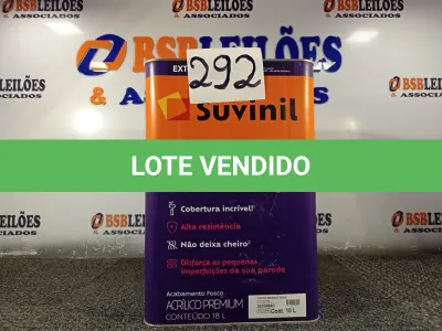 LOTE 292 - 01 LATA DE TINTA SUVINIL FOSCO SEM CHEIRO COMPLETO EXTERIOR/INTERIOR  18 LITROS NA COR FOSCO BRANCO NEVE (NO ESTADO, NÃO SABEMOS SE FUNCIONA. LEILÃO NÃO TEM GARANTIA E NEM DEVOLUÇÃO, SUJEITO A POSSÍVEIS AVARIAS VISÍVEIS/OCULTAS E/OU AUSÊNCIA DE COMPONENTES)